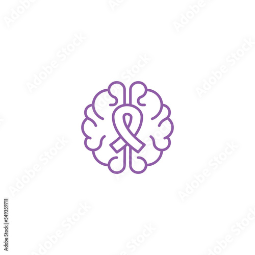 World epilepsy day, brain tumor, cancer. Vector icon template