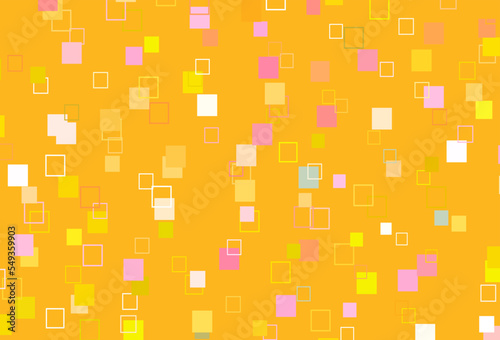 Light Pink, Yellow vector background with rectangles.