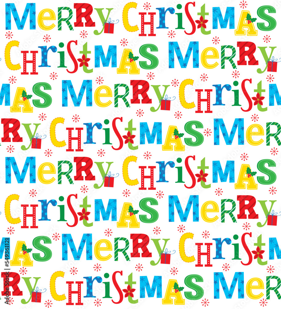 colorful christmas seamless pattern design