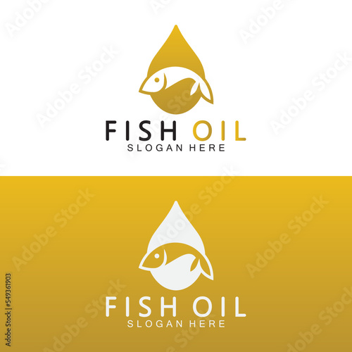Fish oil logo vector illustration template.