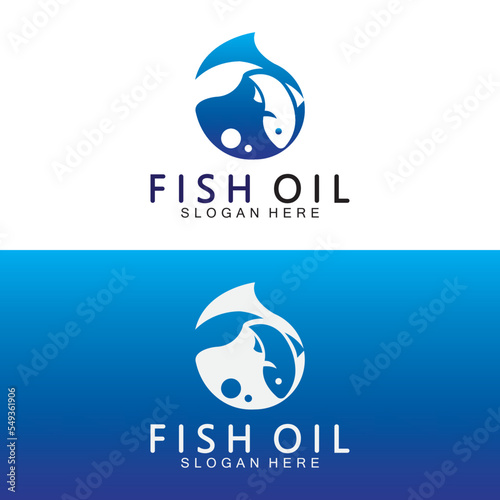 Fish oil logo vector illustration template.