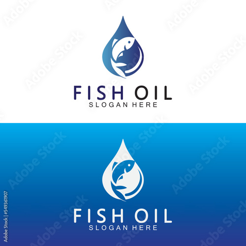 Fish oil logo vector illustration template.