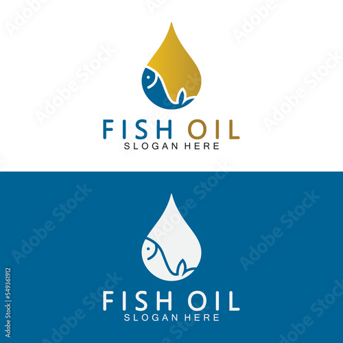 Fish oil logo vector illustration template.