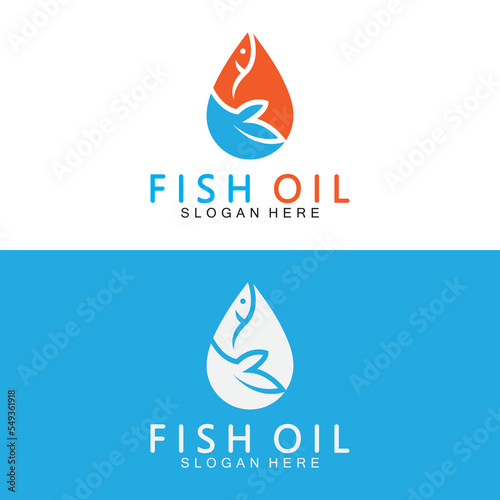 Fish oil logo vector illustration template.