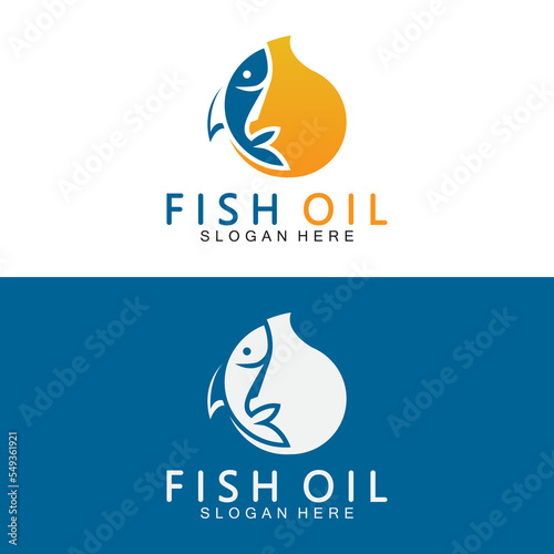 Fish oil logo vector illustration template.