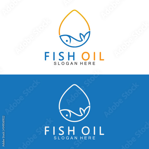 Fish oil logo vector illustration template.