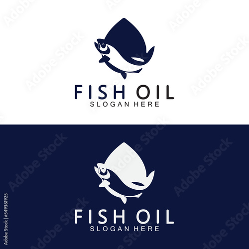 Fish oil logo vector illustration template.