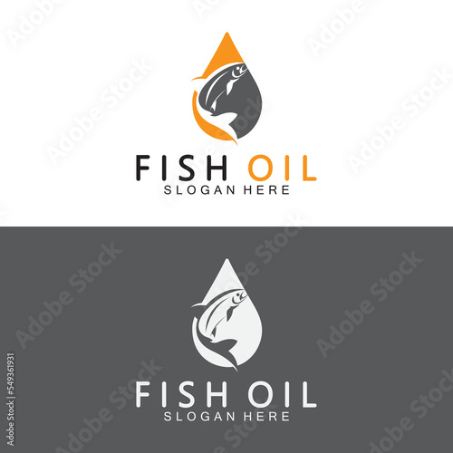 Fish oil logo vector illustration template.