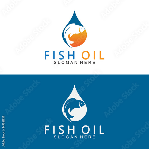 Fish oil logo vector illustration template.