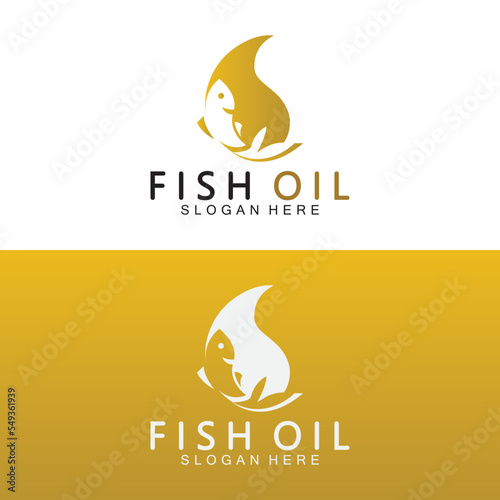 Fish oil logo vector illustration template.