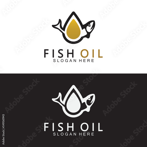 Fish oil logo vector illustration template.