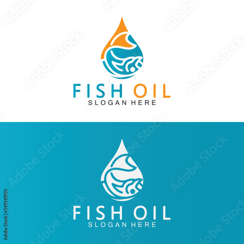 Fish oil logo vector illustration template.