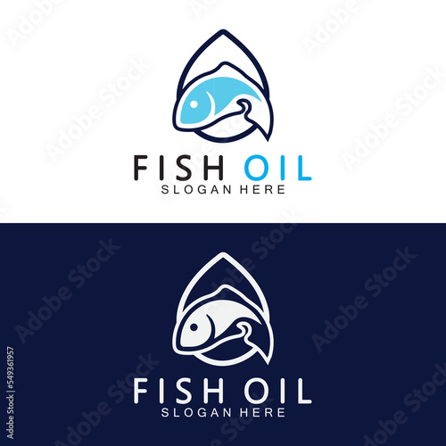 Fish oil logo vector illustration template.