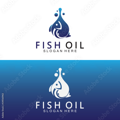 Fish oil logo vector illustration template.