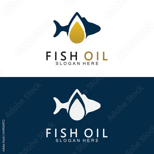 Fish oil logo vector illustration template.