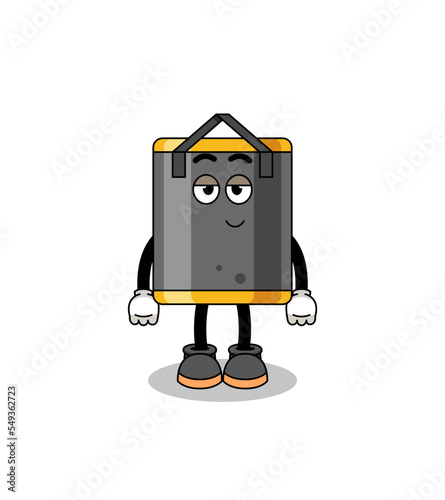 punching bag cartoon couple with shy pose