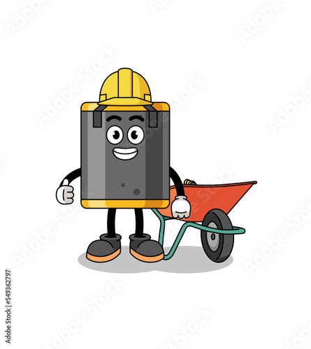 punching bag cartoon as a contractor