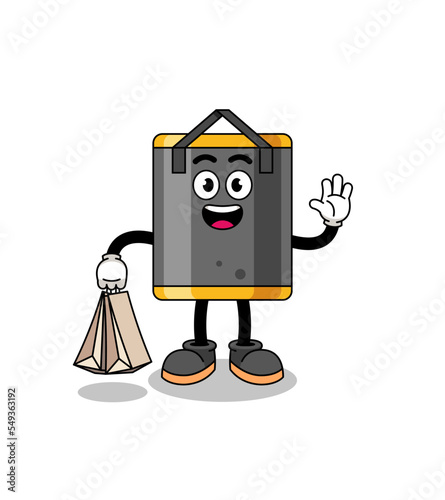 Cartoon of punching bag shopping