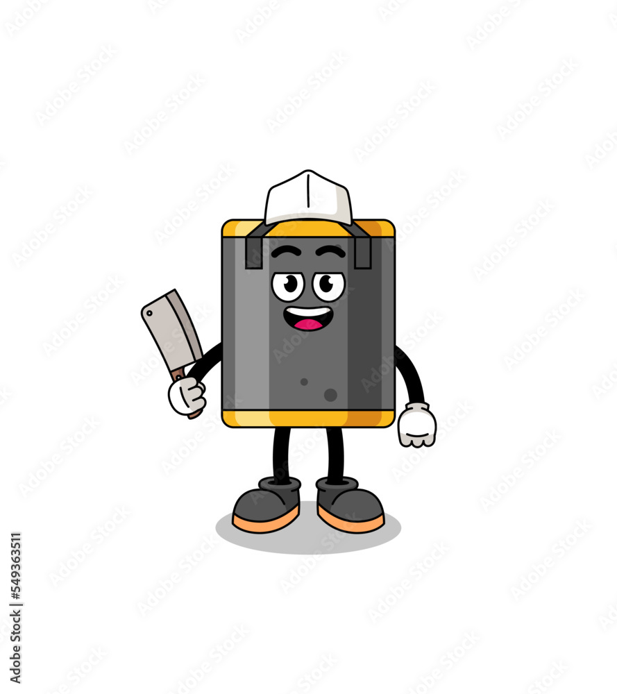Mascot of punching bag as a butcher Mascot of punching bag as a butcher