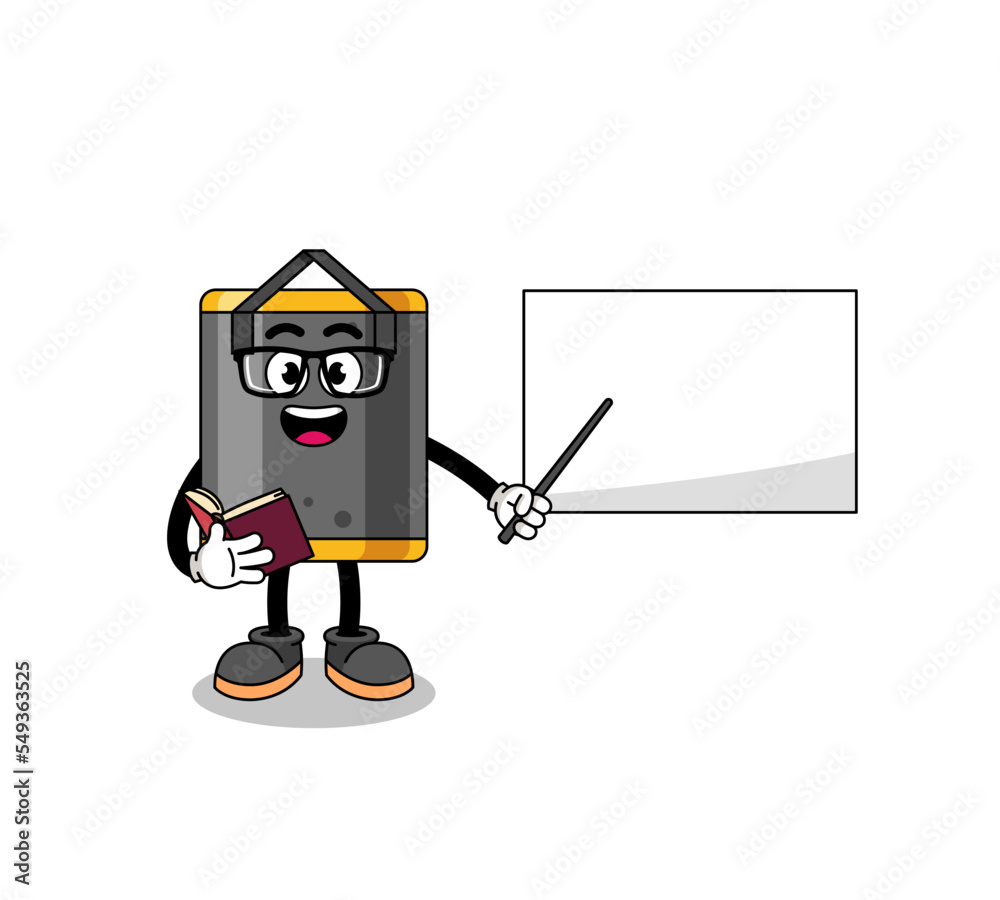 Mascot cartoon of punching bag teacher Mascot cartoon of punching bag teacher