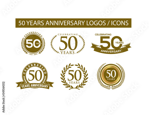 50 Years Anniversary Logos Icons photo