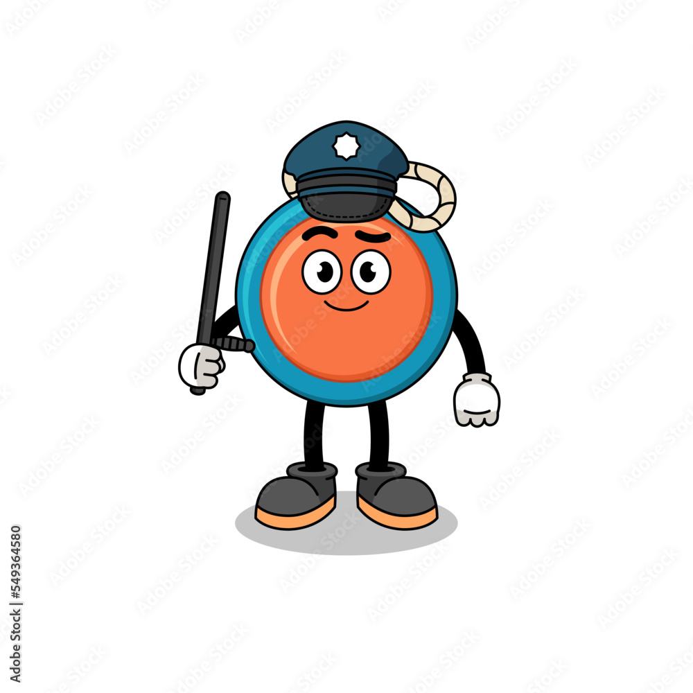 Cartoon Illustration of yoyo police