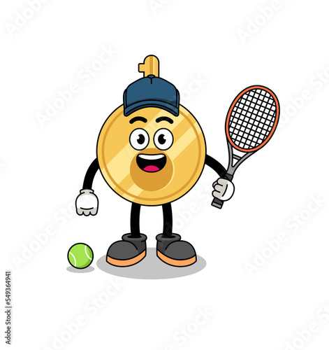 key illustration as a tennis player