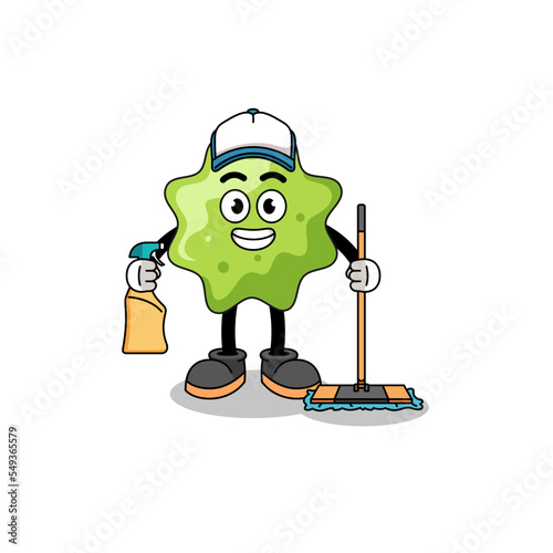 Character mascot of splat as a cleaning services
