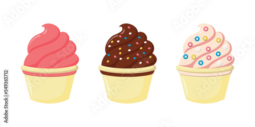 ice cream in a bowl illustration design