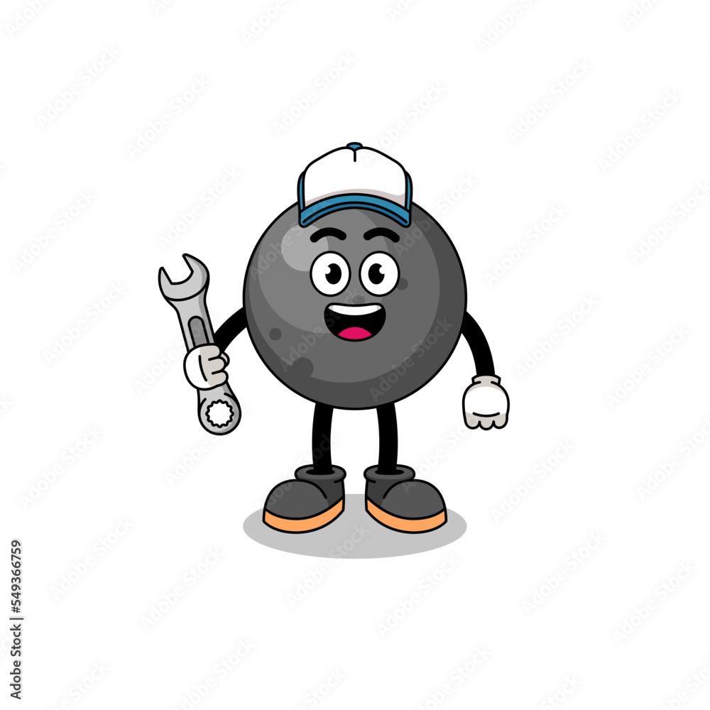 cannon ball illustration cartoon as a mechanic cannon ball illustration cartoon as a mechanic