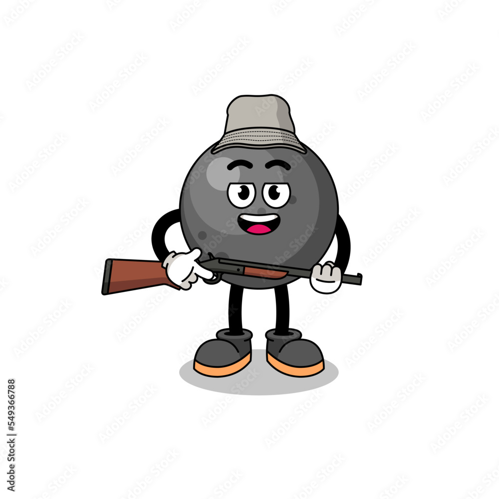 Cartoon Illustration of cannon ball hunter Cartoon Illustration of cannon ball hunter