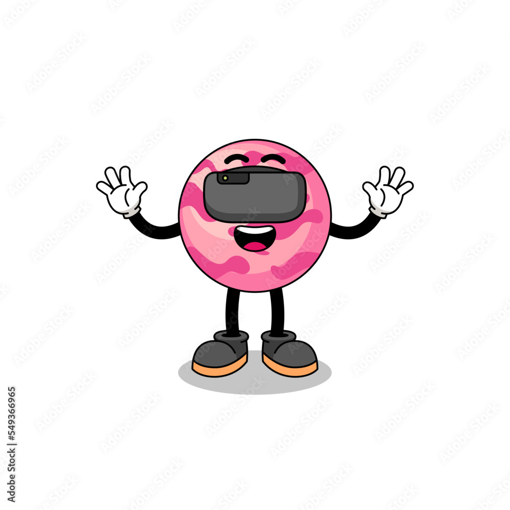 Illustration of ice cream scoop with a vr headset Illustration of ice cream scoop with a vr headset
