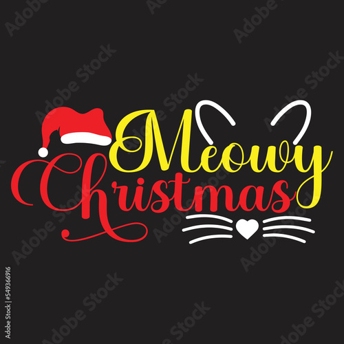 Fotografie Christmas typography T-shirt Design
