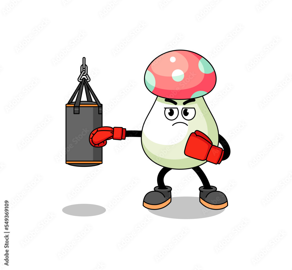 Obraz premium Illustration of mushroom boxer