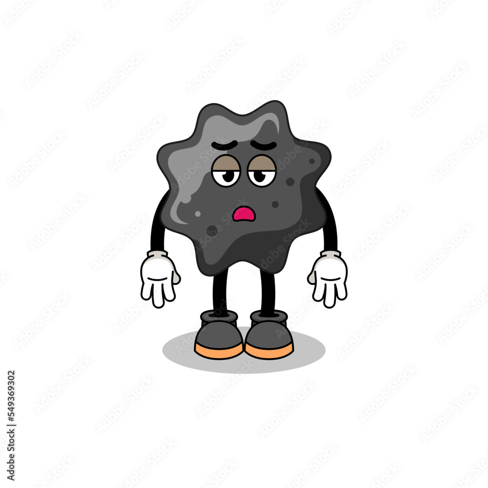 ink cartoon with fatigue gesture ink cartoon with fatigue gesture