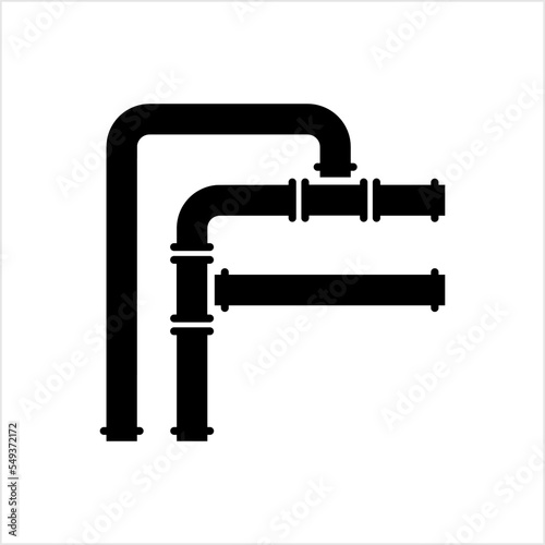 Pipe Icon, Pipe Fitting Icon, Water, Gas, Oil Pipeline, Plumbing Work