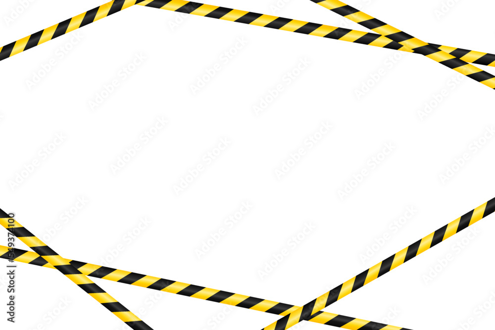 Vector warning tapes. A template with realistic paper. Graphic element ...