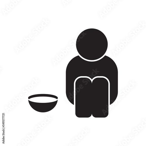 Poverty line icon. Simple outline style. Homless, beggar, hunger and poor concept
