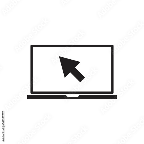 Free Download Laptop with pointer or cursor icon. Simple solid style for web template and app - GFXLoad