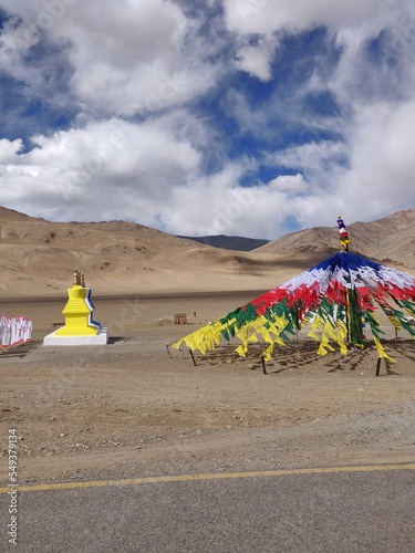 Ladakh    Tibetan Temple Pray Flags