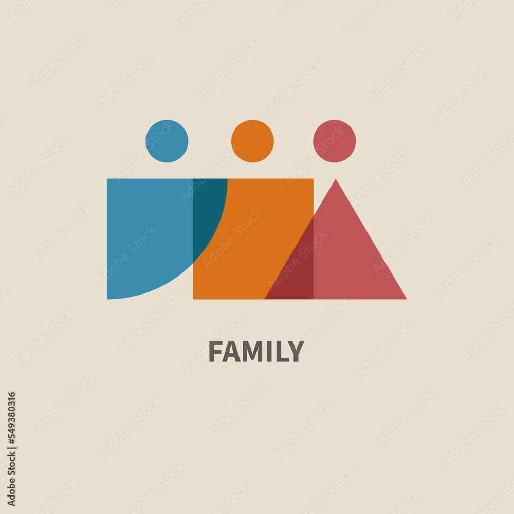 Family, friends geometric logo