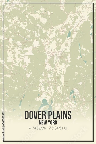Retro US city map of Dover Plains, New York. Vintage street map. photo