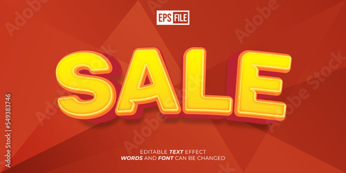 Editable text sale 3d style text effect