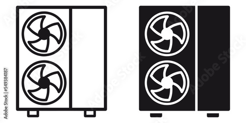 ofvs240 OutlineFilledVectorSign ofvs - heat pump vector icon . german wärmepumpe symbol . renewable energy . isolated transparent . outline and filled version . AI 10 / EPS 10 . g11580