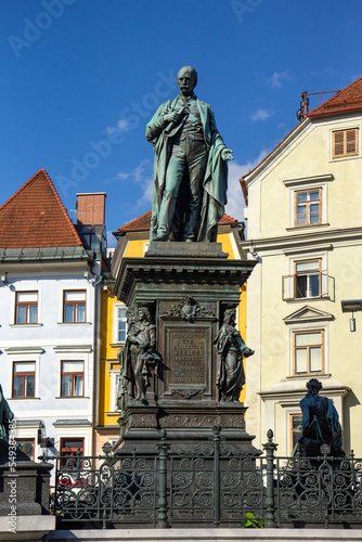 Archduke John of Austria fountain and statue in Graz, Austria