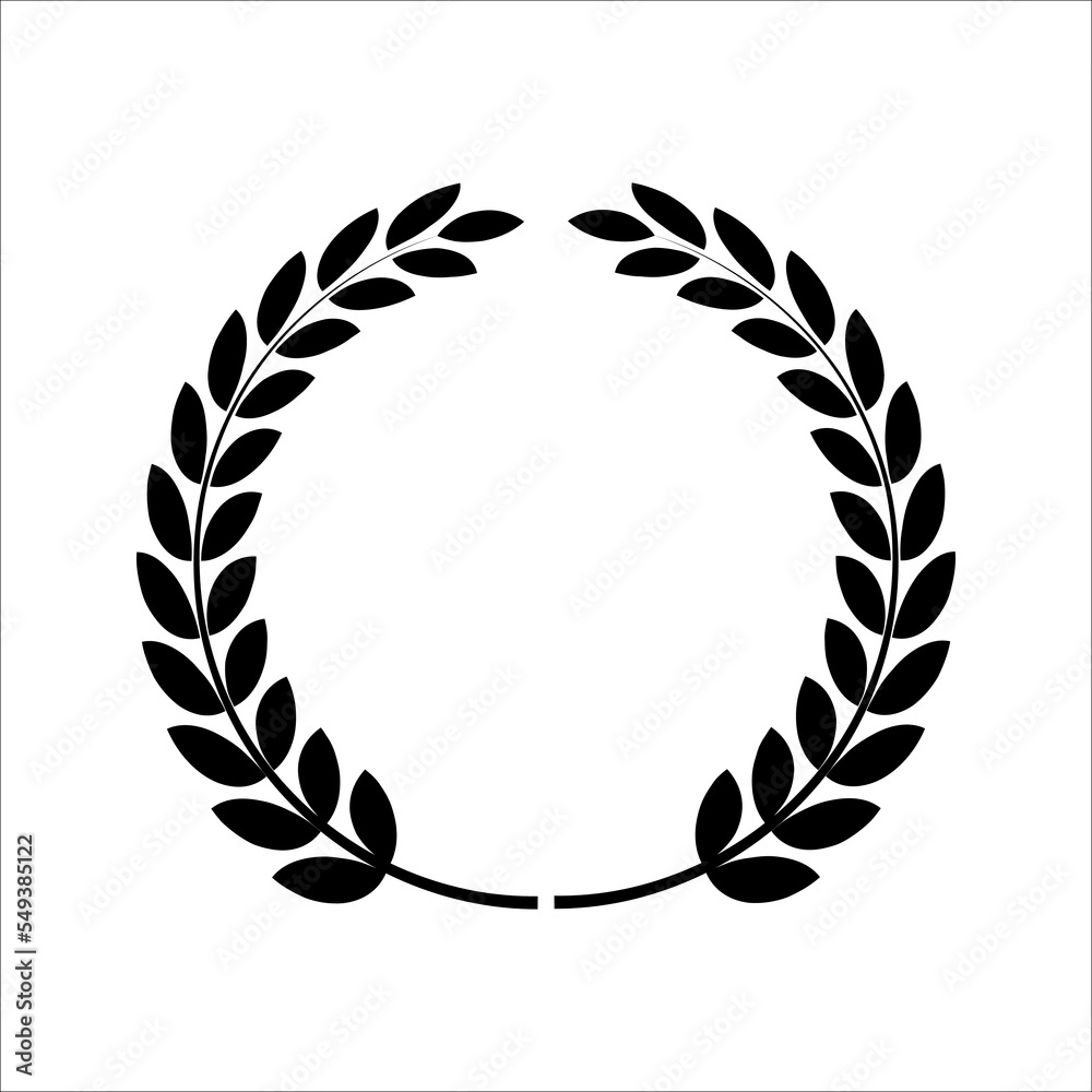 victory symbol, Branches of olives icon vector, laurel, wreath, awards, roman, victory, crown, winner, ornate, color editable. EPS 10 