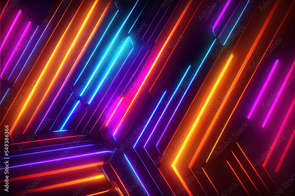 abstract background with glowing neon lights lines as colorful wallpaper  header Stock Illustration | Adobe Stock