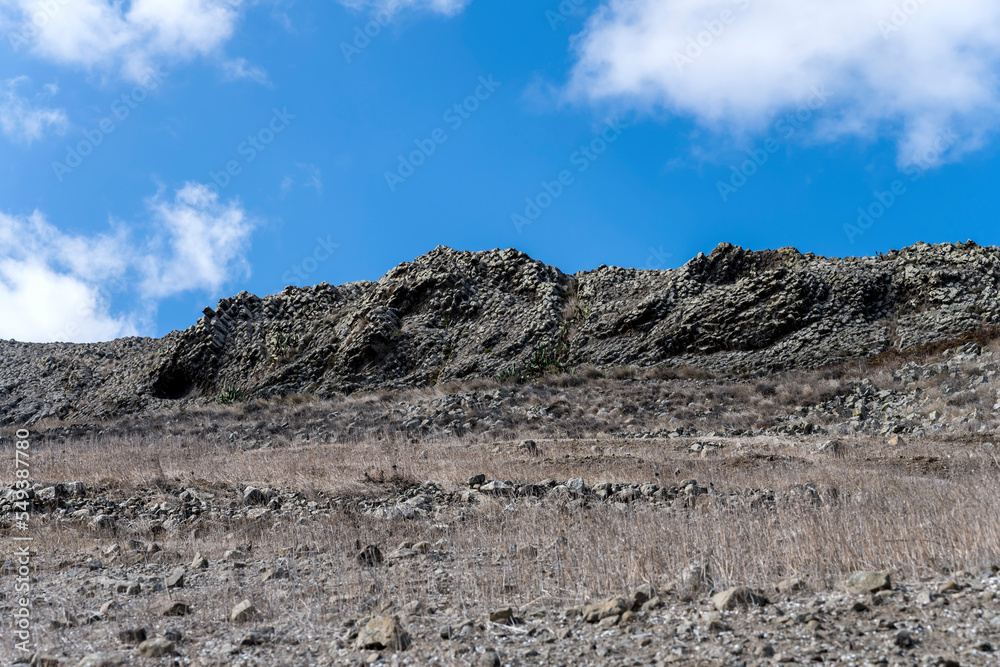 ridge of columnar jointed basalt formation, near Pico Ana Ferreira, Porto Santo island ridge of columnar jointed basalt formation, near Pico Ana Ferreira, Porto Santo island