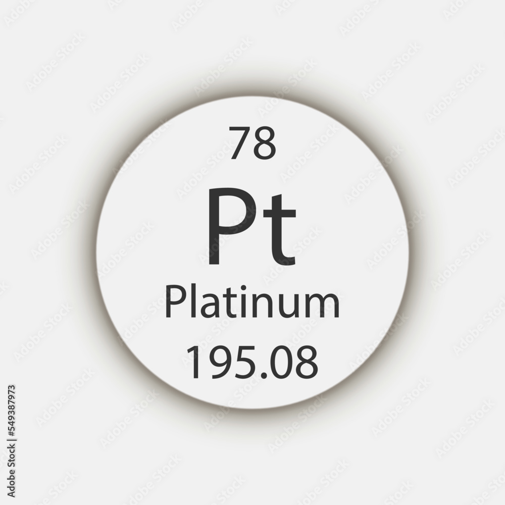 Platinum symbol. Chemical element of the periodic table. Vector illustration. Platinum symbol. Chemical element of the periodic table. Vector illustration.