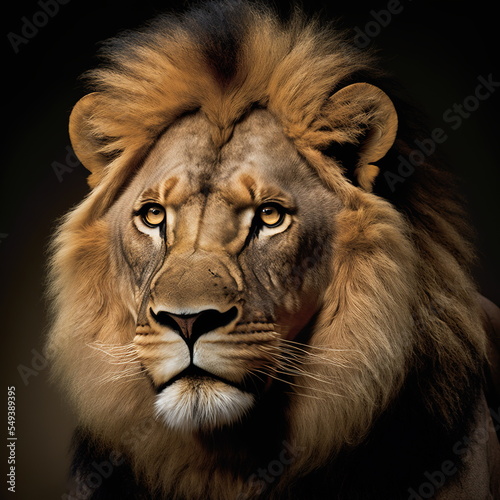 Lion Face Close Up Portrait - AI illustration 06